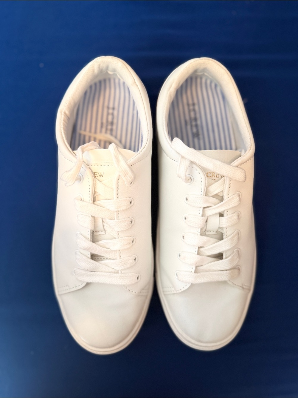 J. Crew White Low-Top Lace-Up Sneakers